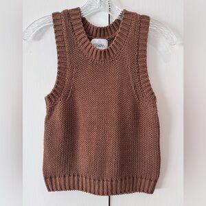 Stitches + Stripes Brown Knit Women's Sweater Tank - 100 cotton - small